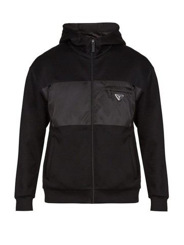 ÁO PRADA  Logo-appliqué hooded track top