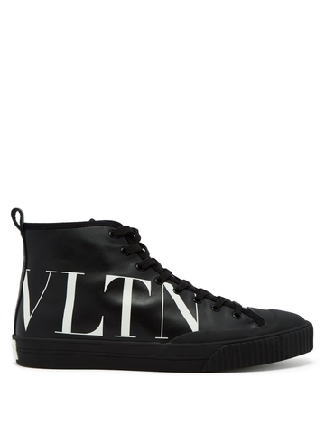 GIÀY VALENTINO  Logo leather high-top trainers