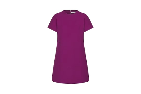 VÁY DIOR STRAIGHT DRESS Mulberry Wool and Silk