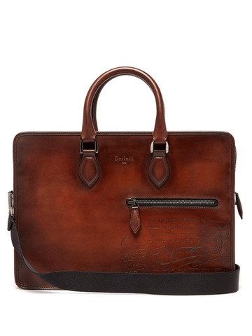 CẶP CÔNG SỞ BERLUTI Un Jour Scritto leather briefcase