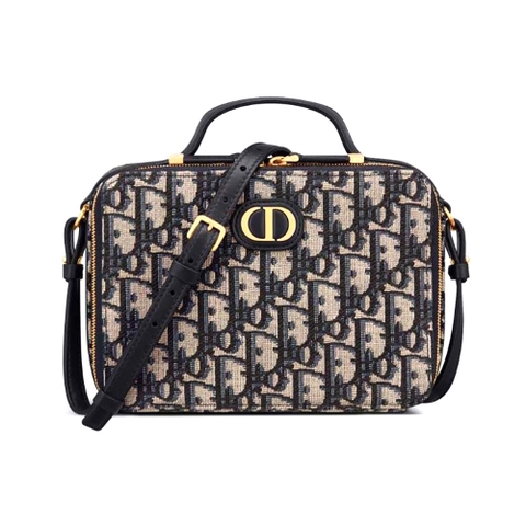 TÚI Dior Women 30 Mmontaigne Box Bag Blue Multicolor Dior Oblique Jacquard Top Quality