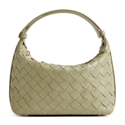 TÚI Bottega Veneta Women Mini Wallace Top-Handle Bag in Lambskin Leather-Green