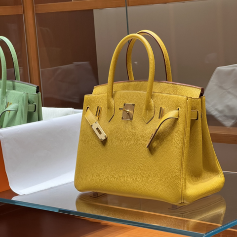 Túi Hermes Birkin Togo 25CM Yellow Handmade khâu tay(Giá liên hệ)
