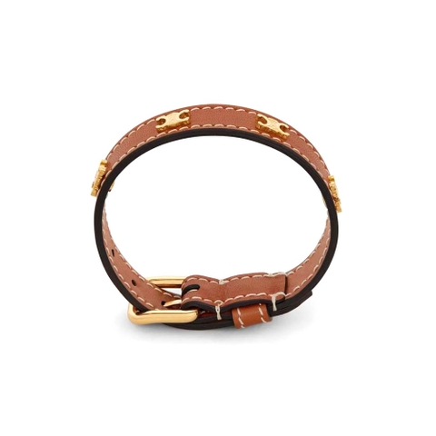 Vòng tay Celine Women Triomphe Multi Leather Bracelet in Brass with Gold Finish and Smooth Calfskin-Pink