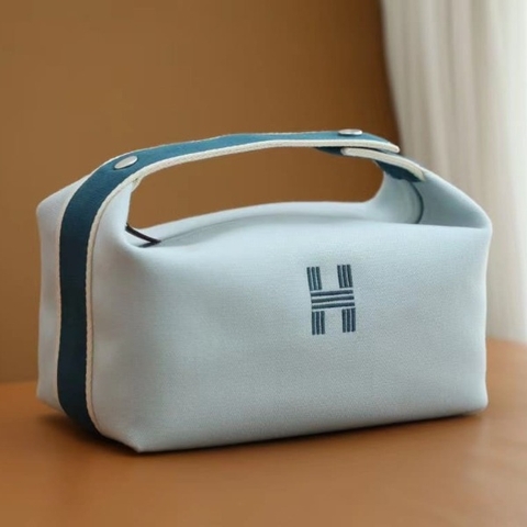 TÚI HERMES TROUSSE DE TOILETTE BRIDE A BRAC PM H MÀU XANH