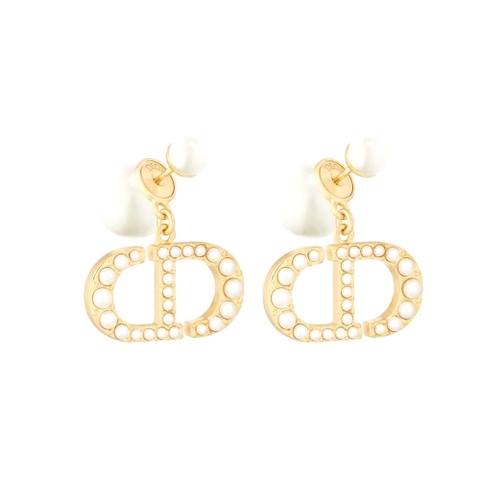 Bông tai Dior Women Tribales Earrings Gold-Finish Metal and White Resin Pearls