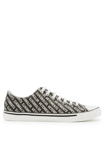 GIÀY VETEMENTS  Logo low-top leather trainers