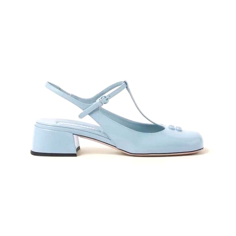 GIÀY Miu Miu Women Patent Leather Slingback Pumps-Blue
