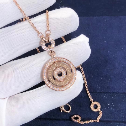 DÂY CHUYỀN VÀNG HỒNG BVLGARI Cerchi Astrale Diamond 18K Rose Gold Necklace