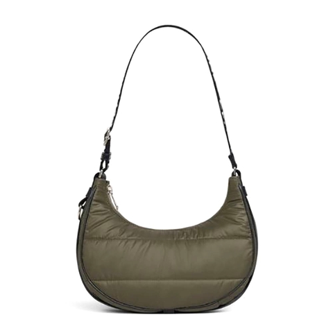 TÚI Celine Women Medium Ava Bag with Celine Strap in Quilted Nylon-Green