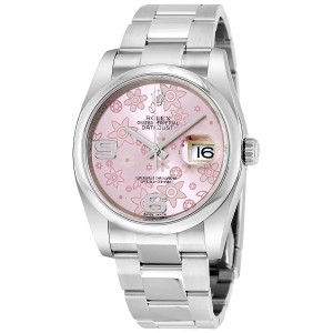 ĐỒNG HỒ ROLEX Datejust 36 Pink floral Dial Stainless Steel Oyster Bracelet Automatic Unisex