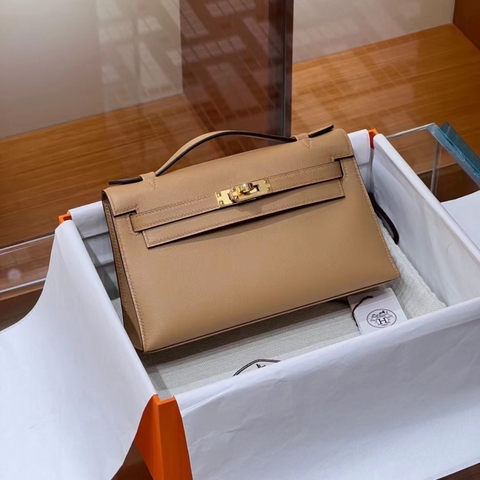 TÚI HERMES Kelly Pochette Brown Swift Leather 22CM(giá liên hệ)