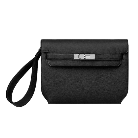 TÚI Hermes Men Kelly Depeches 25 Pouch-Black