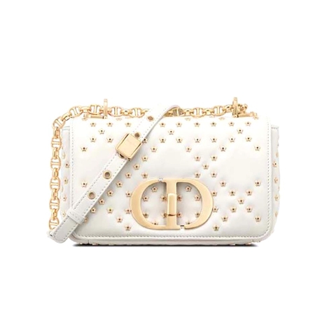 TÚI Dior Women Caro Box Bag with Chain Latte Quilted Macrocannage Calfskin Top Quality