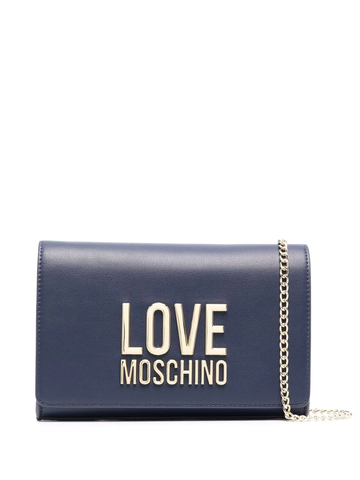 TÚI Love Moschino logo-plaque clutch bag