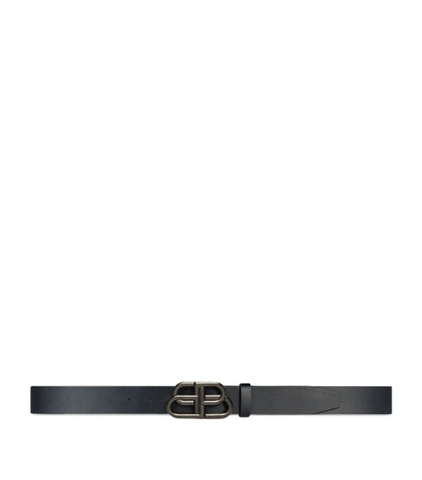 DÂY LƯNG BALENCIAGA  Leather Logo Belt khóa đen