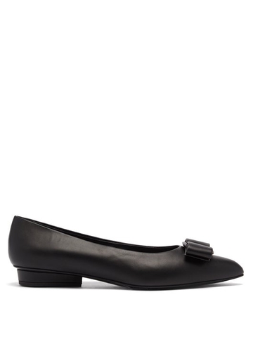 GIÀY SALVATORE FERRAGAMO Viva leather point-toe flats