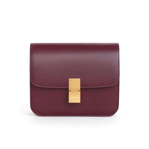 TÚI Celine Women Teen Classic Bag in Box Calfskin-Maroon