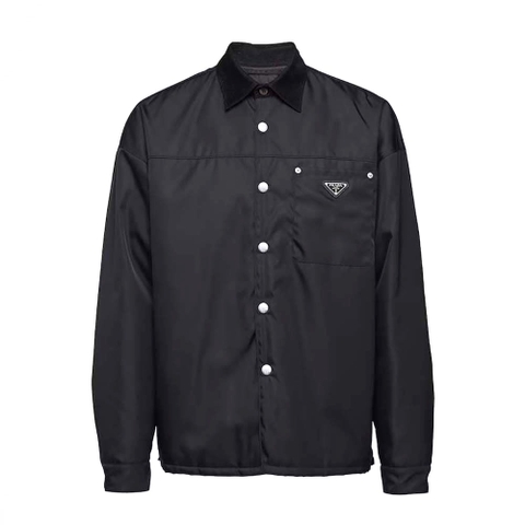 ÁO Prada Men Re-Nylon Shirt with the Iconic Triangle Logo