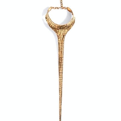 VÒNG CỔ SCHIAPARELLI PARIS HOA VĂN CÁ SẤU ALLIGATOR