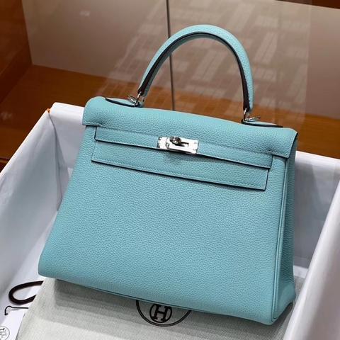Túi Hermes Kelly Light Blue Togo  25CM/28CM Handmade khâu tay(Giá liên hệ)