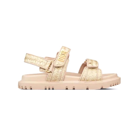 DÉP SANDALS Dior Women Dioract Sandal Jute-Colored Braided Raffia