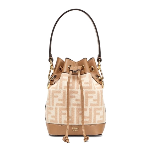 TÚI Fendi Women Small Mon Tresor FF Beige Wool Mini-Bag