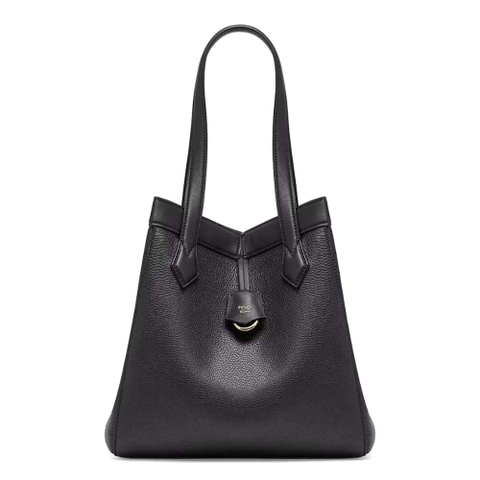 TÚI FENDI Women Origami Medium Dove Black Leather Bag