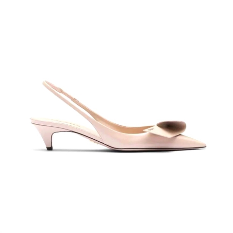 GIÀY Prada Women Brushed Leather Slingback Pumps-Pink