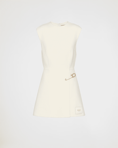 VÁY PRADA Washed twill minidress with safety pin ghim cài