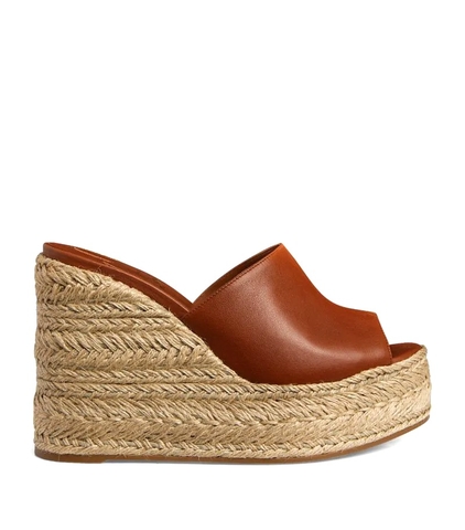 Giày CHRISTIAN LOUBOUTIN  Ariella Zeppa Leather Wedge Espadrilles 130