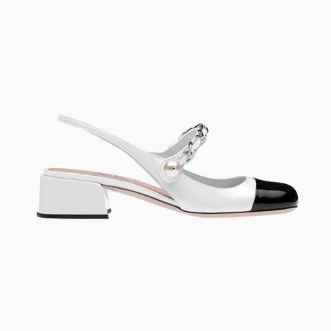 GIÀY Miu Miu Women Naplak Pumps in 35 mm Heel Height-White
