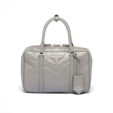 TÚI Prada Women Medium Antique Nappa Leather Top Handle Bag-Gray