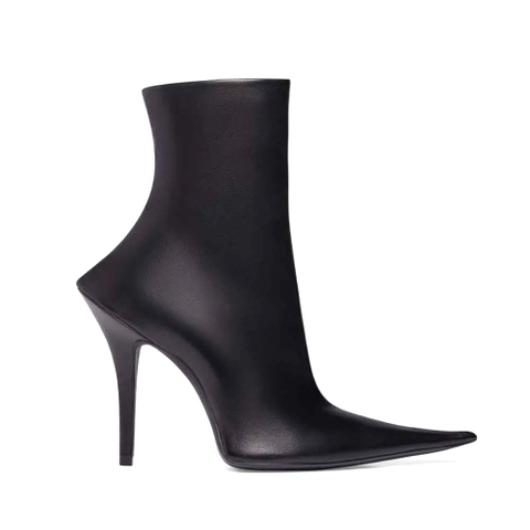 GIÀY Balenciaga Women Witch 110mm Bootie in Black Shiny Soft Sheepskin
