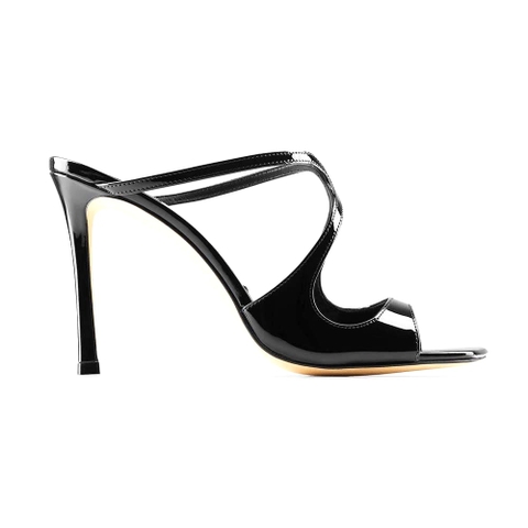 GIÀY Jimmy Choo Women Anise 95 Black Patent Leather Mules-Black