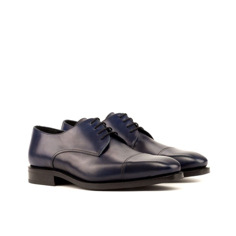 HENDERSON SHOES PERSONALIZATION RUSSO Navy Leather Derby HANDCRAFTED SHOES