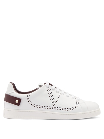 GIÀY VALENTINO  Perforated low-top leather trainers