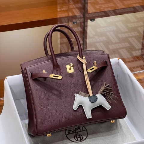 Túi Hermes Birkin Bordeaux Epsom 25CM Handmade khâu tay(Giá liên hệ)