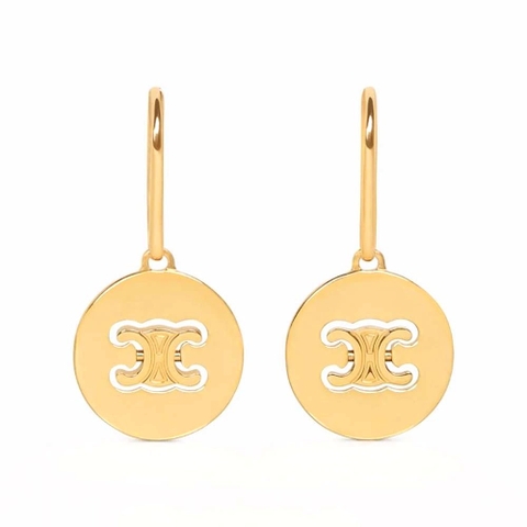 Bông tai Celine Women Triomphe Swivel Earrings in Brass with Gold Finish