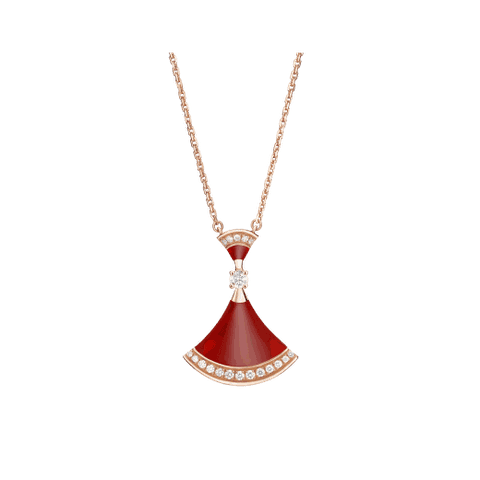 DÂY CHUYỀN BULGARI DIVAS’ DREAM DIAMOND CARNELIAN ELEMENT 18K ROSE GOLD