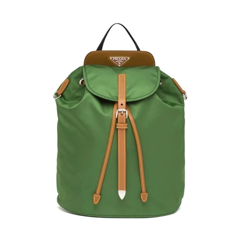 BALO Prada Women Nylon and Saffiano Leather Backpack-Green