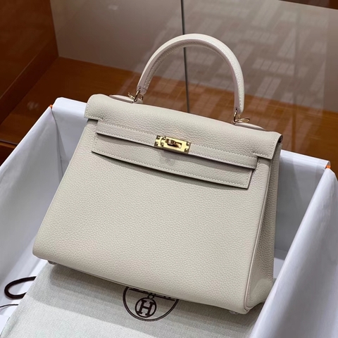 Túi Hermes Kelly Craie Togo 25CM/28CM Handmade khâu tay(Giá liên hệ)