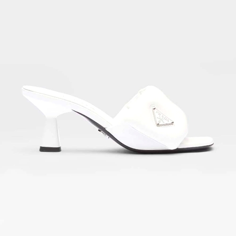 GIÀY Prada Women Soft Padded Nappa Sandals-White