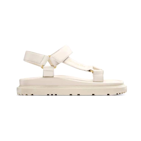 DÉP SANDALS Dior Women D-Wave Sandal White Lambskin