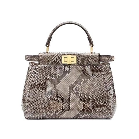 TÚI Fendi Women Peekaboo Iconic Mini Gray Python Bag