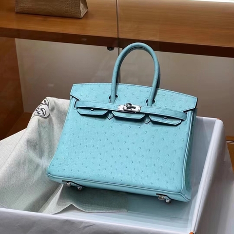 Túi Hermes Birkin Mint Ostrich da đà điểu 25CM Handmade khâu tay(Giá liên hệ)