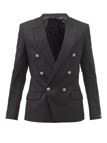ÁO BALMAIN Double-breasted wool-twill blazer