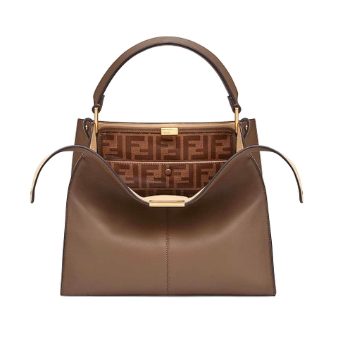 TÚI FENDI Women Peekaboo X-Lite Regular Leather Bag-Brown