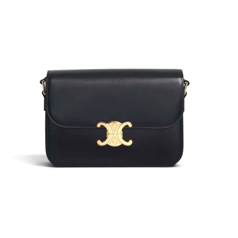 TÚI Celine Women Classique Triomphe Bag in Shiny Calfskin-Beige