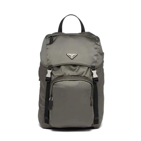 BALO Prada Men Re-Nylon and Saffiano Leather Backpack-Gray